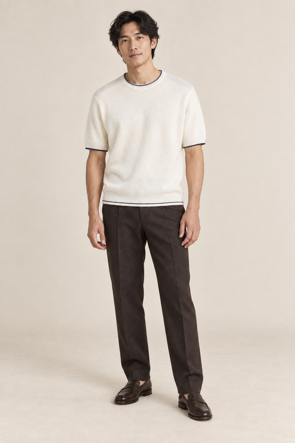 Men’s 100% Pure Wool Short-Sleeve Crew-Neck Jumper
