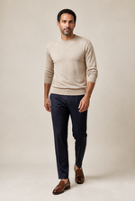 Men's Fine Knit Crew Neck Jumper in Regular Fit