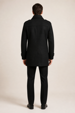 Men's Tailored Coat with Three Buttons and Inner Zip Panel