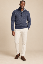 Men’s Textured Knit Half-Zip Jumper with High Collar