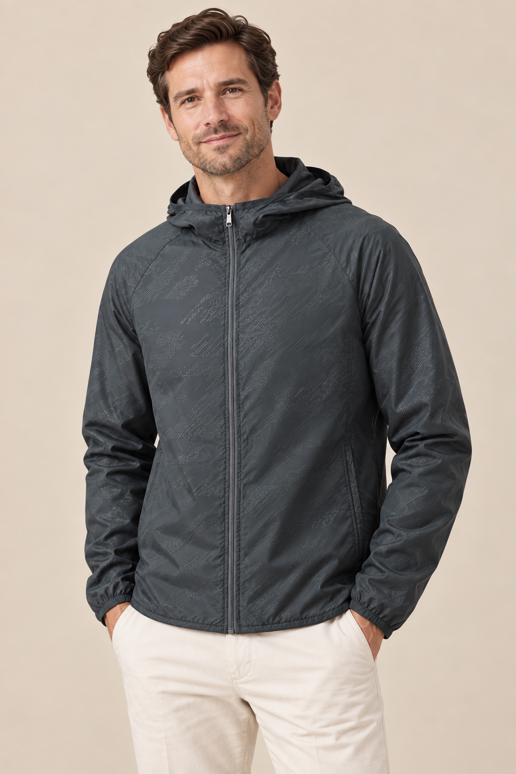 Men’s Hooded Zip-Up Hiking Jacket