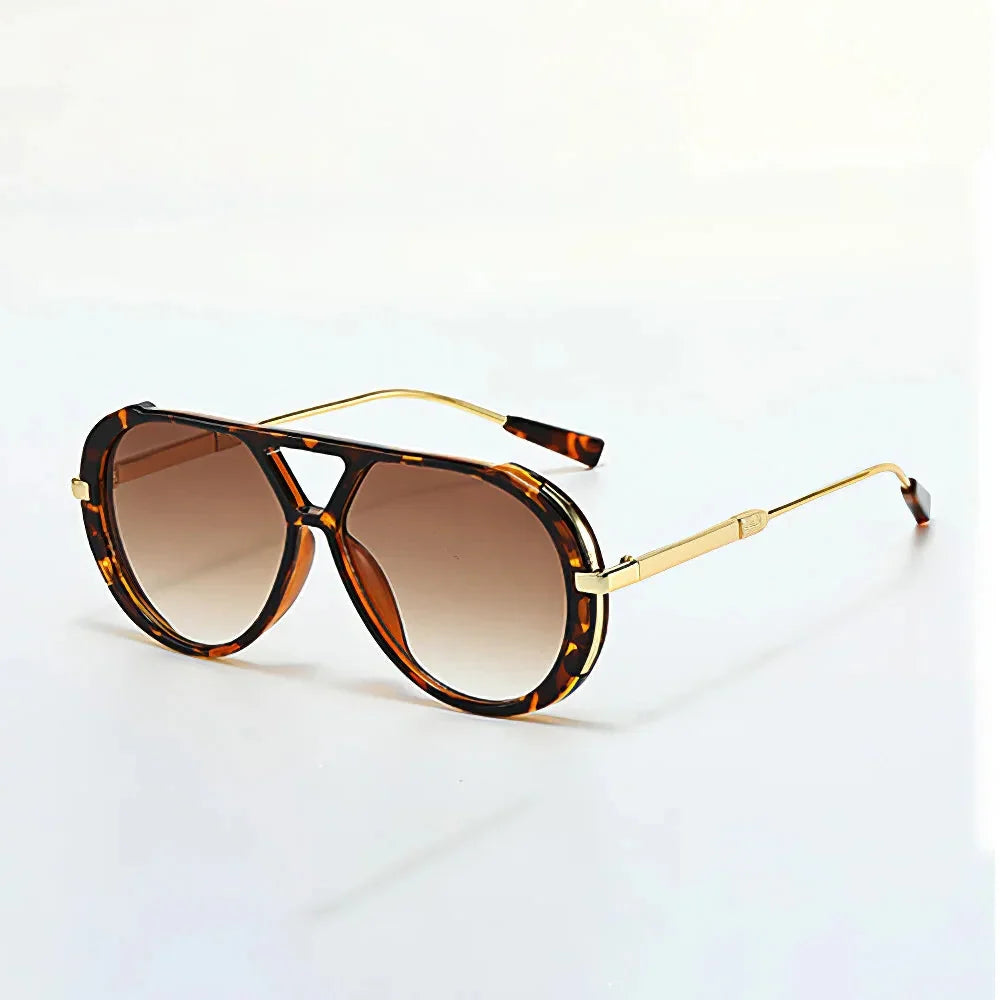 Men's Aviator Sunglasses with Metal Temples