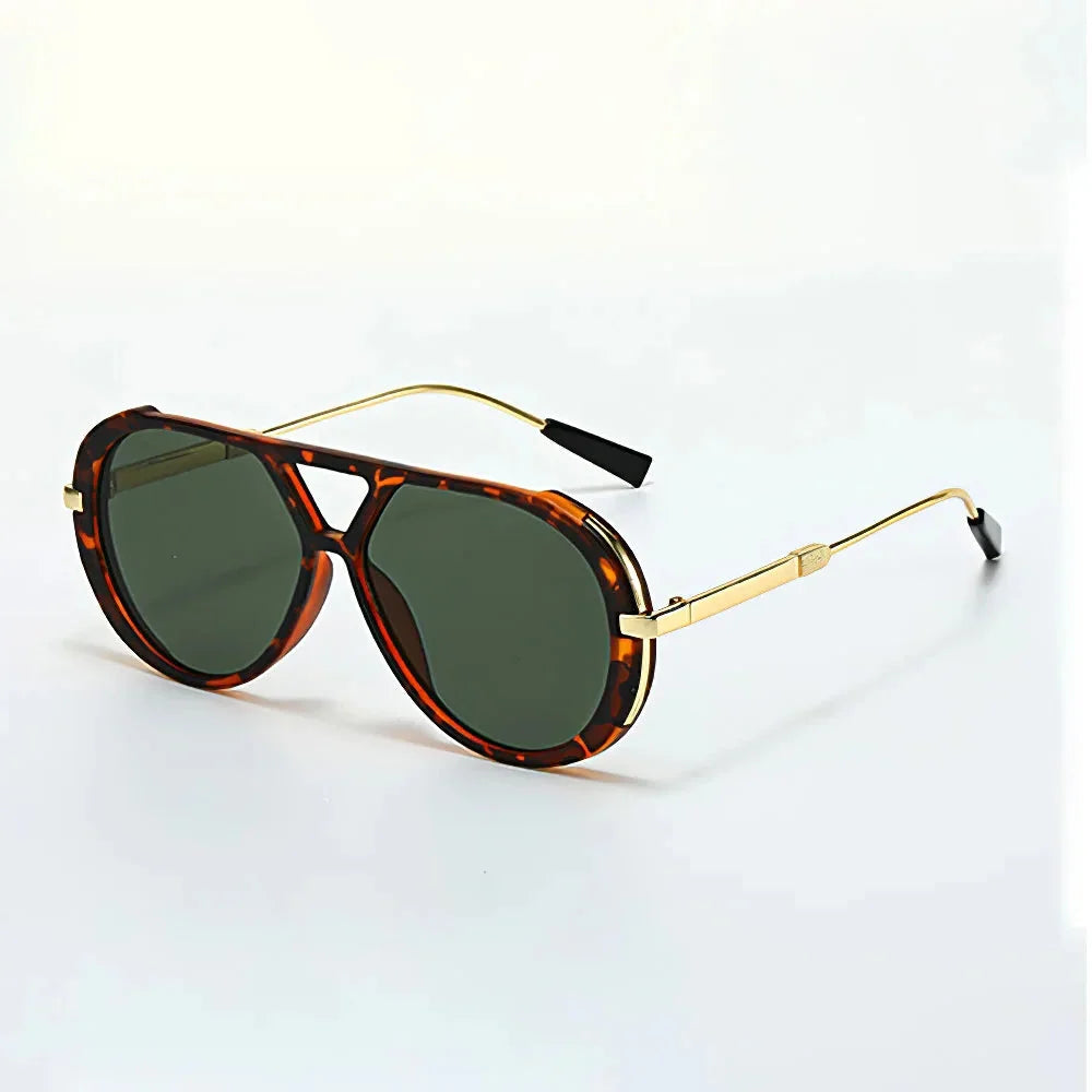 Men's Aviator Sunglasses with Metal Temples