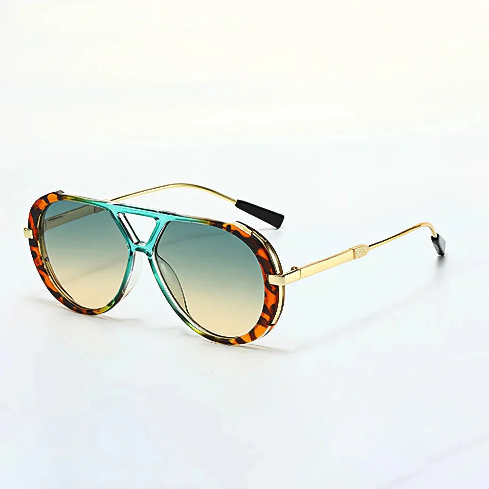 Men's Aviator Sunglasses with Metal Temples