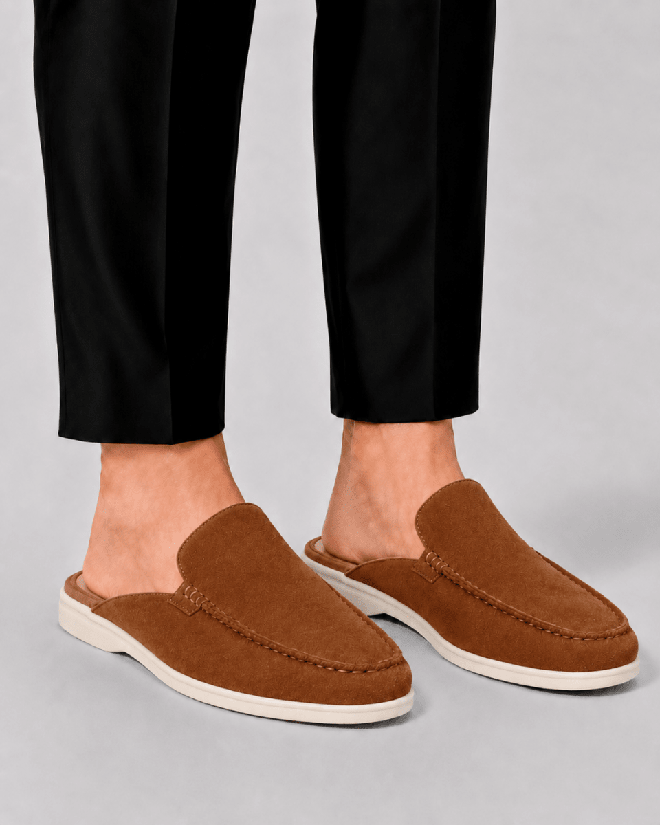 Men's Backless Loafers with Slip On Design