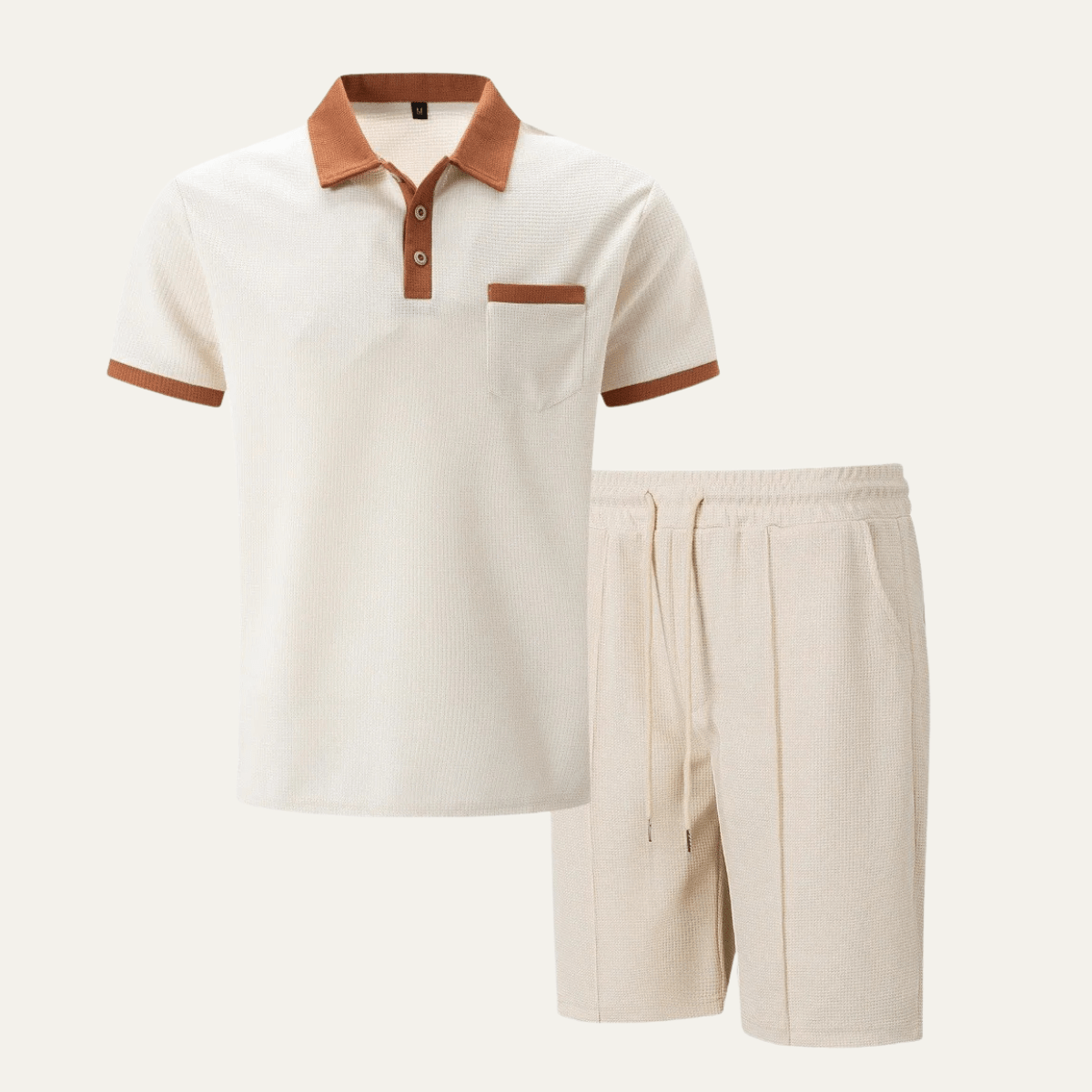 Men's Co-ord Set with Polo Shirt and Shorts