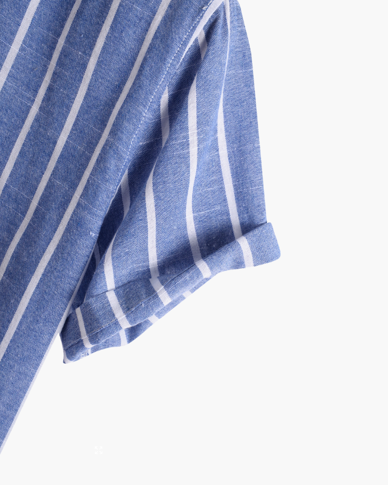 Men's Striped Polo Shirt with Short Sleeves