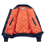 Men’s Padded MA-1 Zip-Up Bomber Jacket with Patches