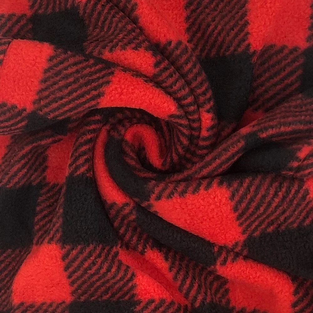 Men’s Plaid Fleece Pyjama Bottoms with Drawstring Waist