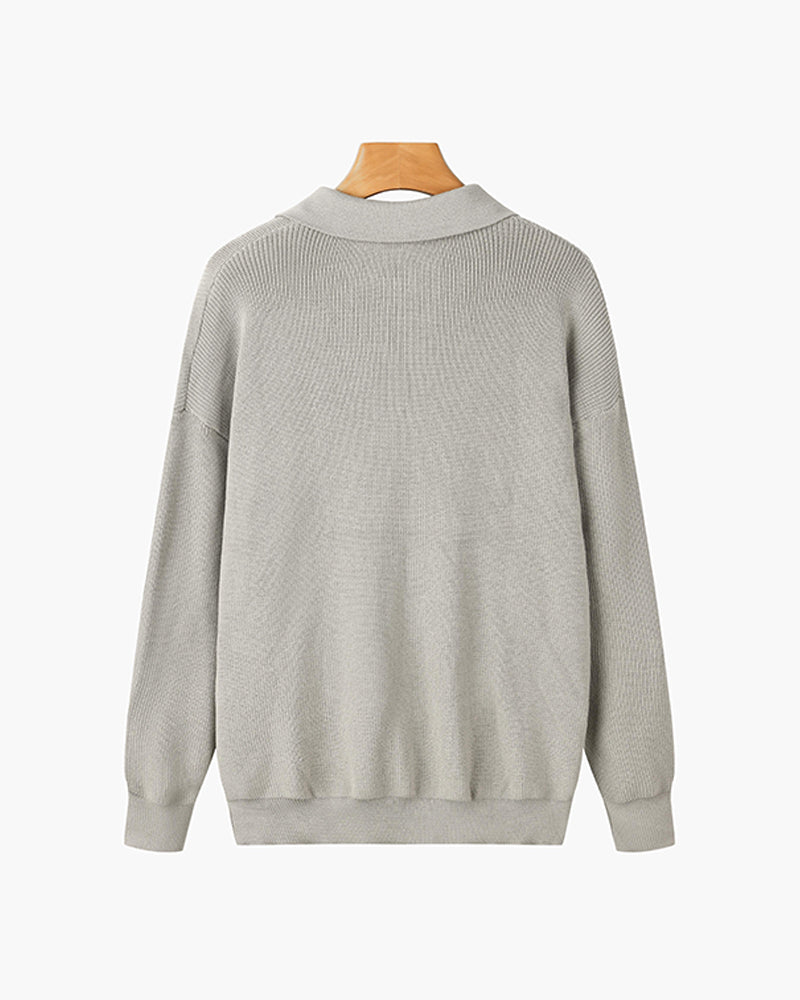 Men’s Half-Zip Knit Jumper with Polo Collar