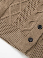 Men's Cable Knit Cardigan with Shawl Collar