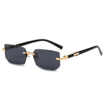 Men's Rimless Sunglasses with Geometric Lenses