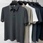 Men's Waffle Knit Polo Shirt with Short Sleeves