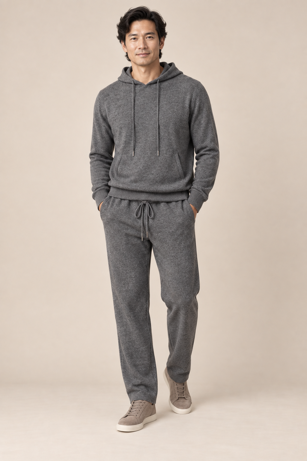 Men’s 100% Merino Wool Knitted Hoodie and Trouser Set