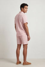 Men's Shirt and Shorts Co-ord Set with Revere Collar