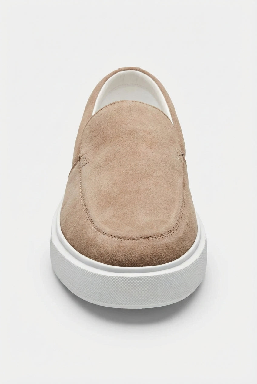 Alverin – Beige Almond-Toe Lug-Sole Loafers