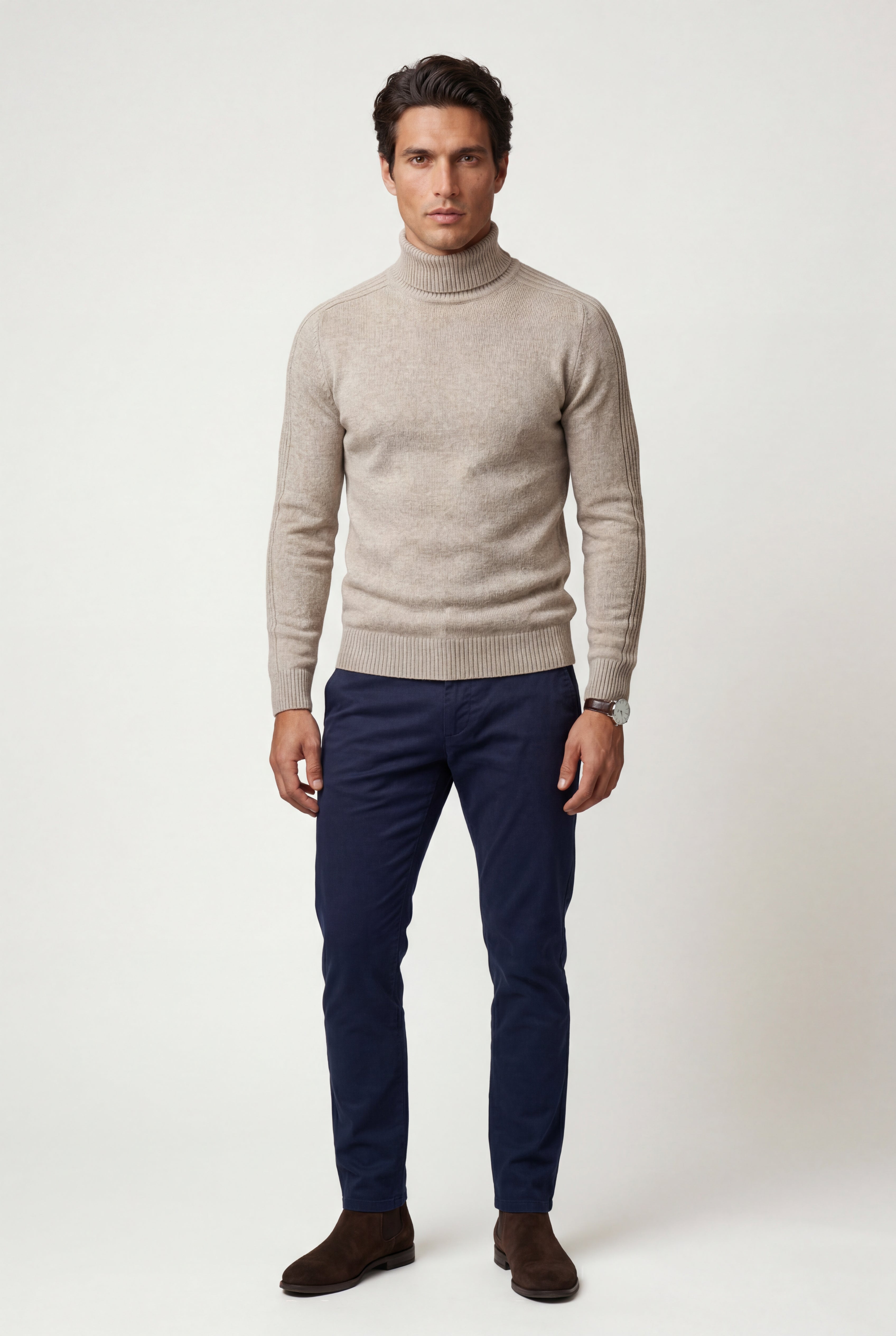 Fitted turtleneck for cold days – Long-sleeved jumper for men