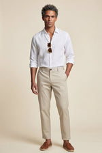 Men's Straight Leg Chinos with Mid-Rise Waist