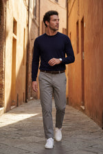 Men's Straight Leg Chinos with Mid-Rise Waist