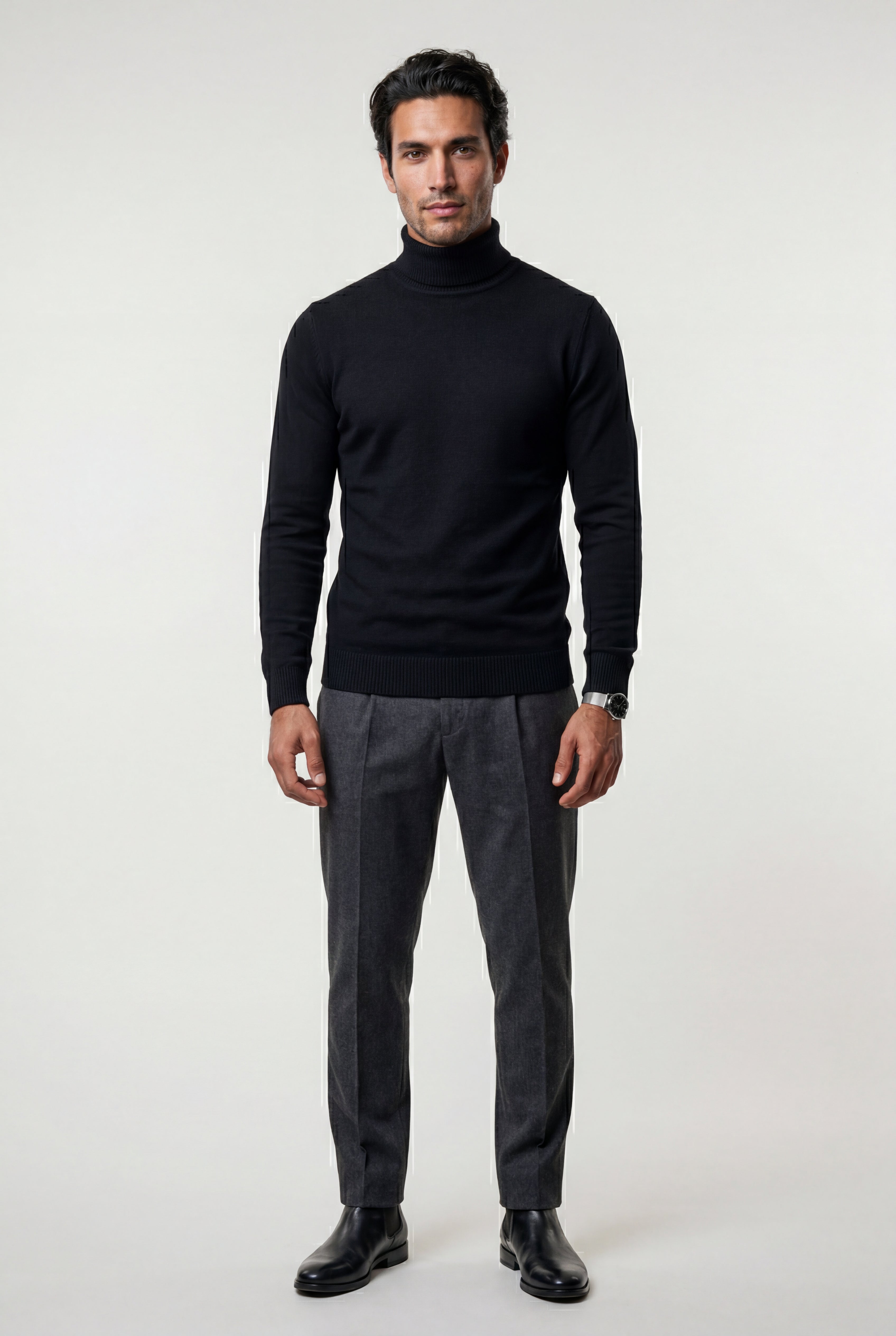 Fitted turtleneck for cold days – Long-sleeved jumper for men