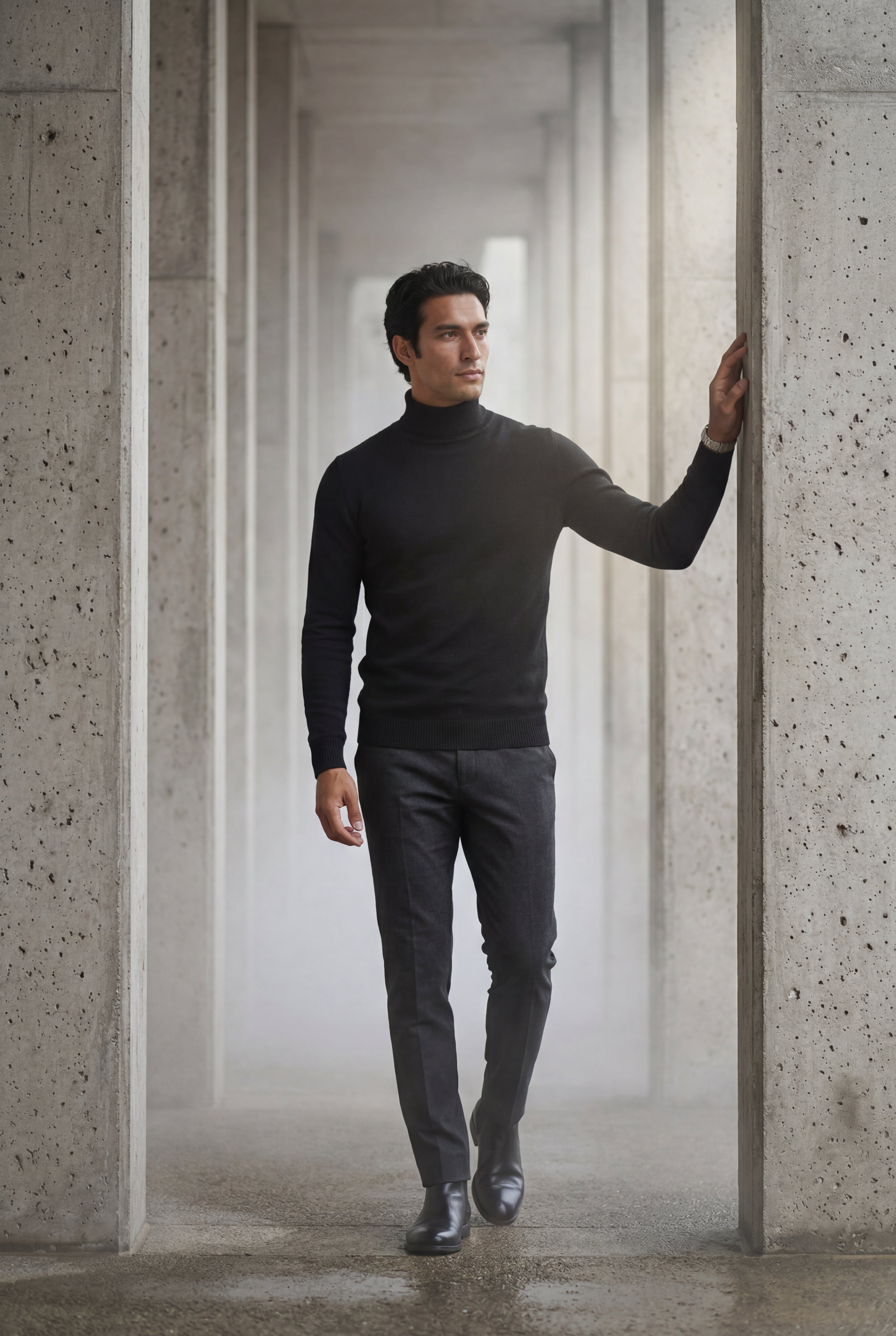 Fitted turtleneck for cold days – Long-sleeved jumper for men