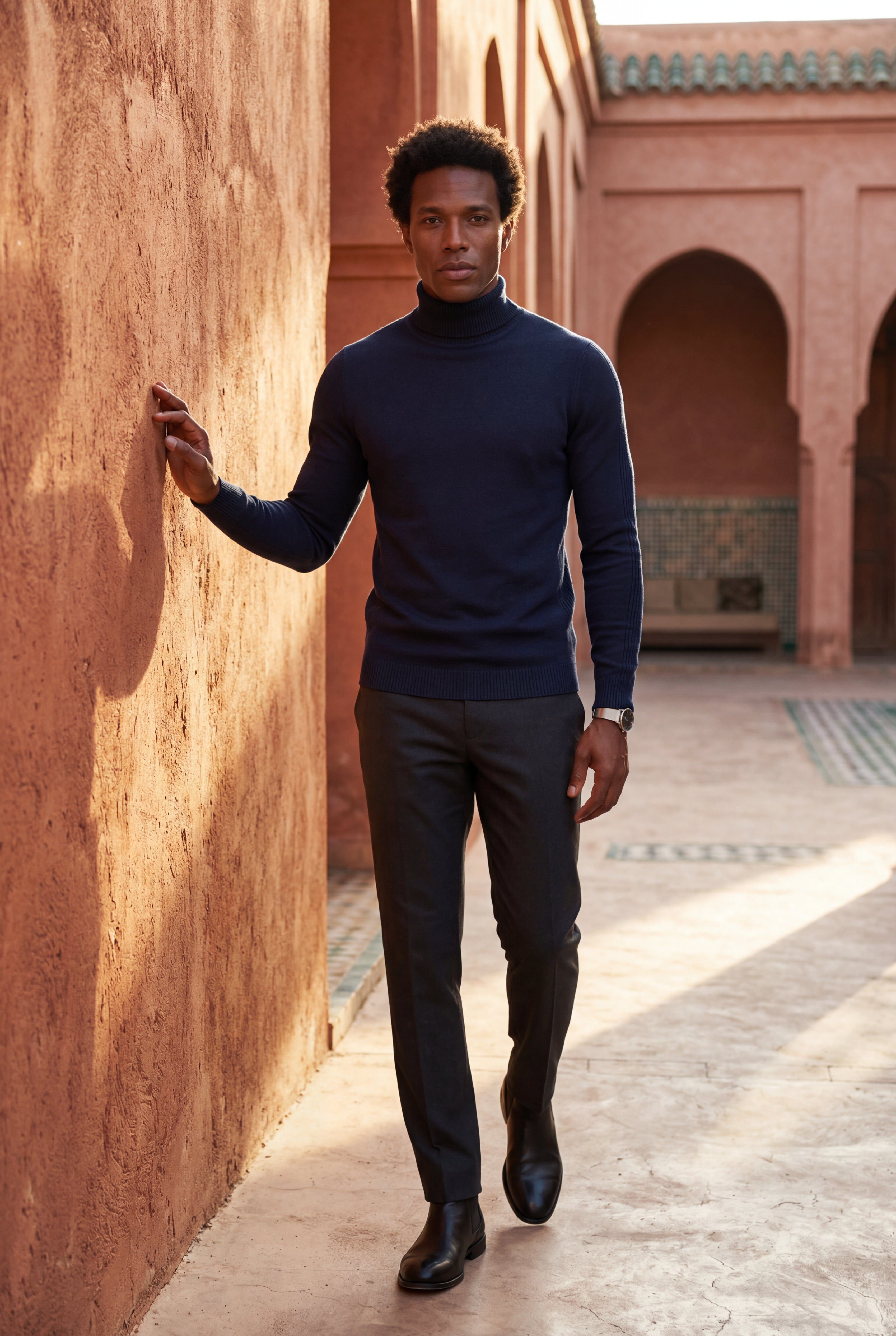 Fitted turtleneck for cold days – Long-sleeved jumper for men