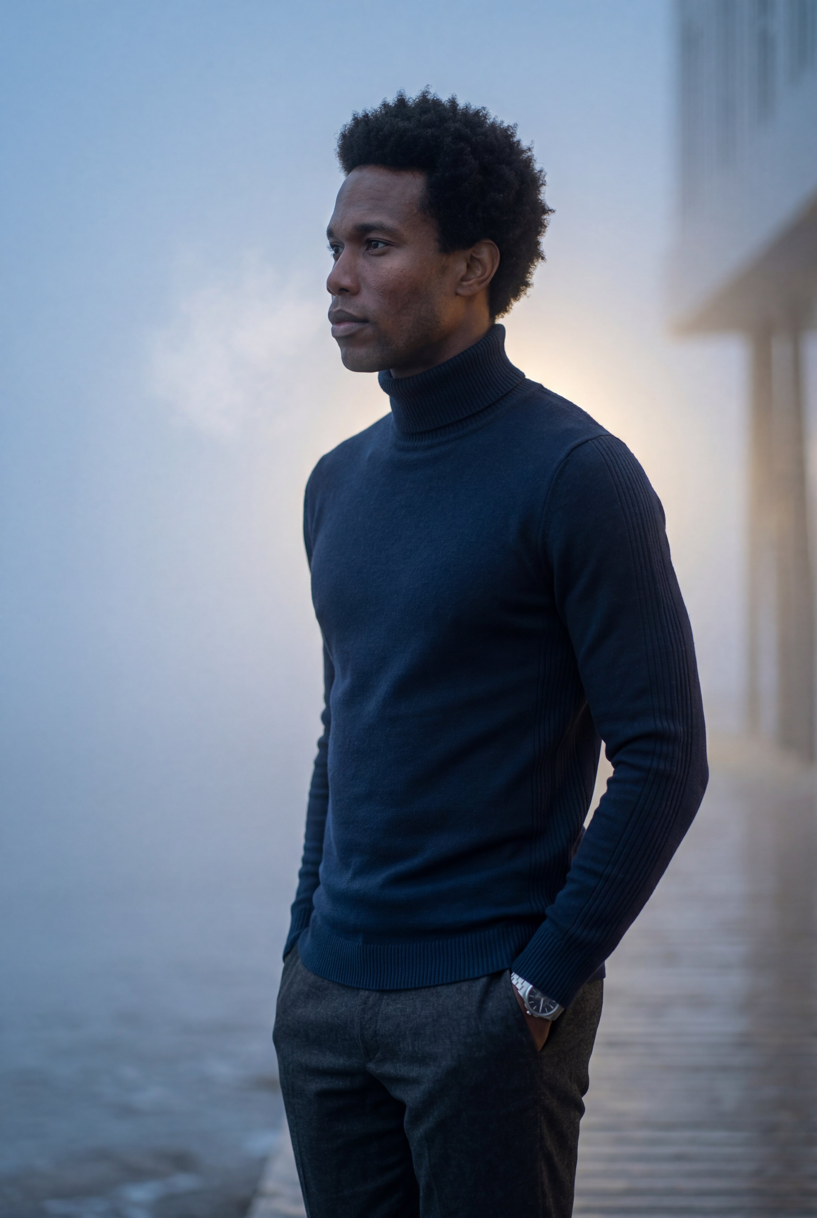 Fitted turtleneck for cold days – Long-sleeved jumper for men