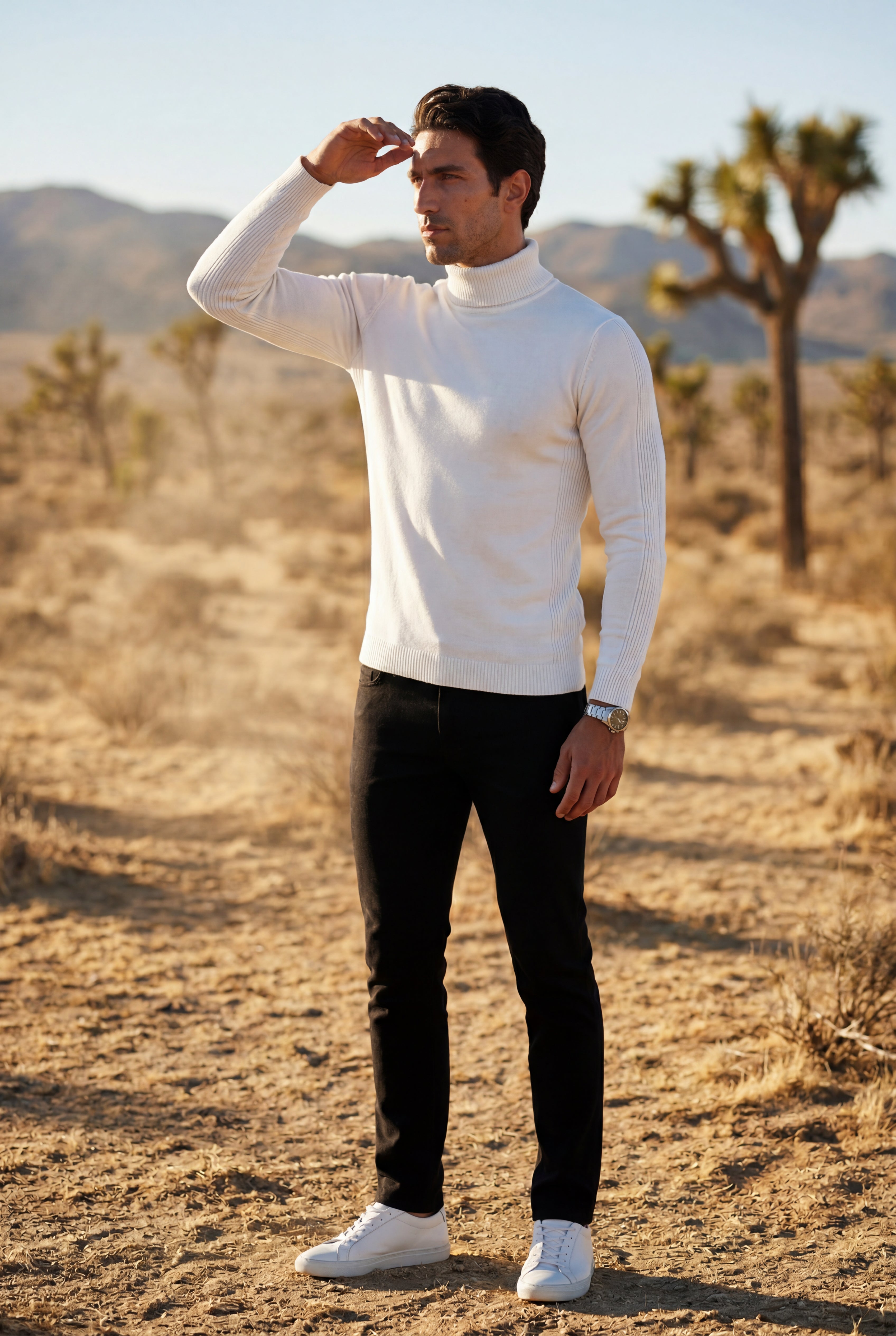 Fitted turtleneck for cold days – Long-sleeved jumper for men