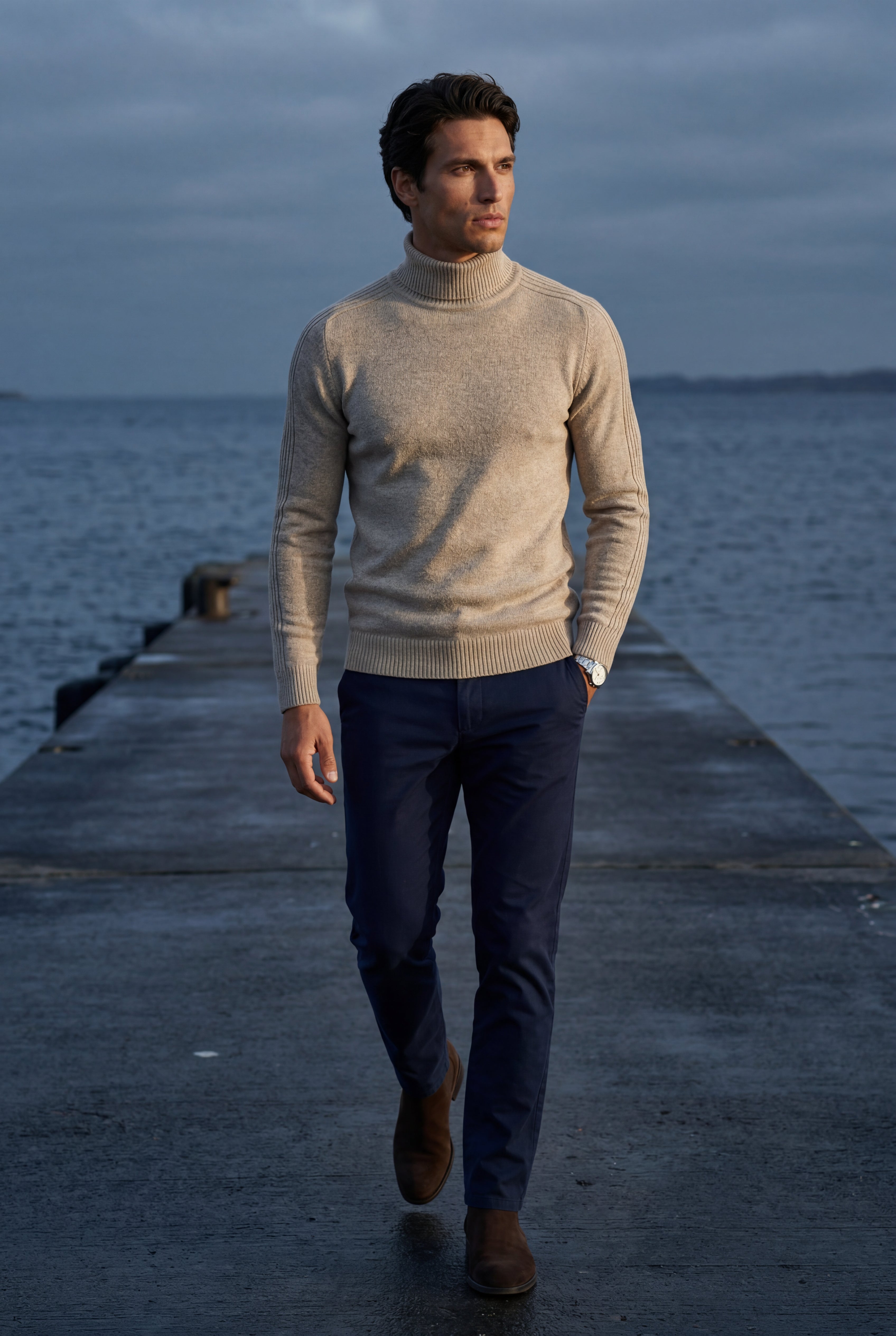 Fitted turtleneck for cold days – Long-sleeved jumper for men