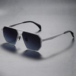 Men's Geometric Sunglasses with Metal Frame