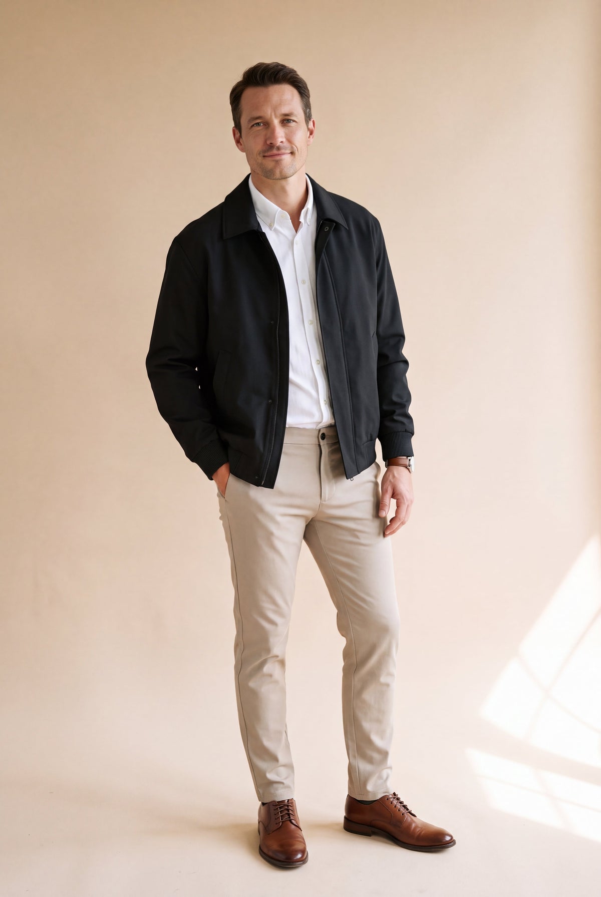 Men's Lightweight Collared Jacket in Relaxed Fit