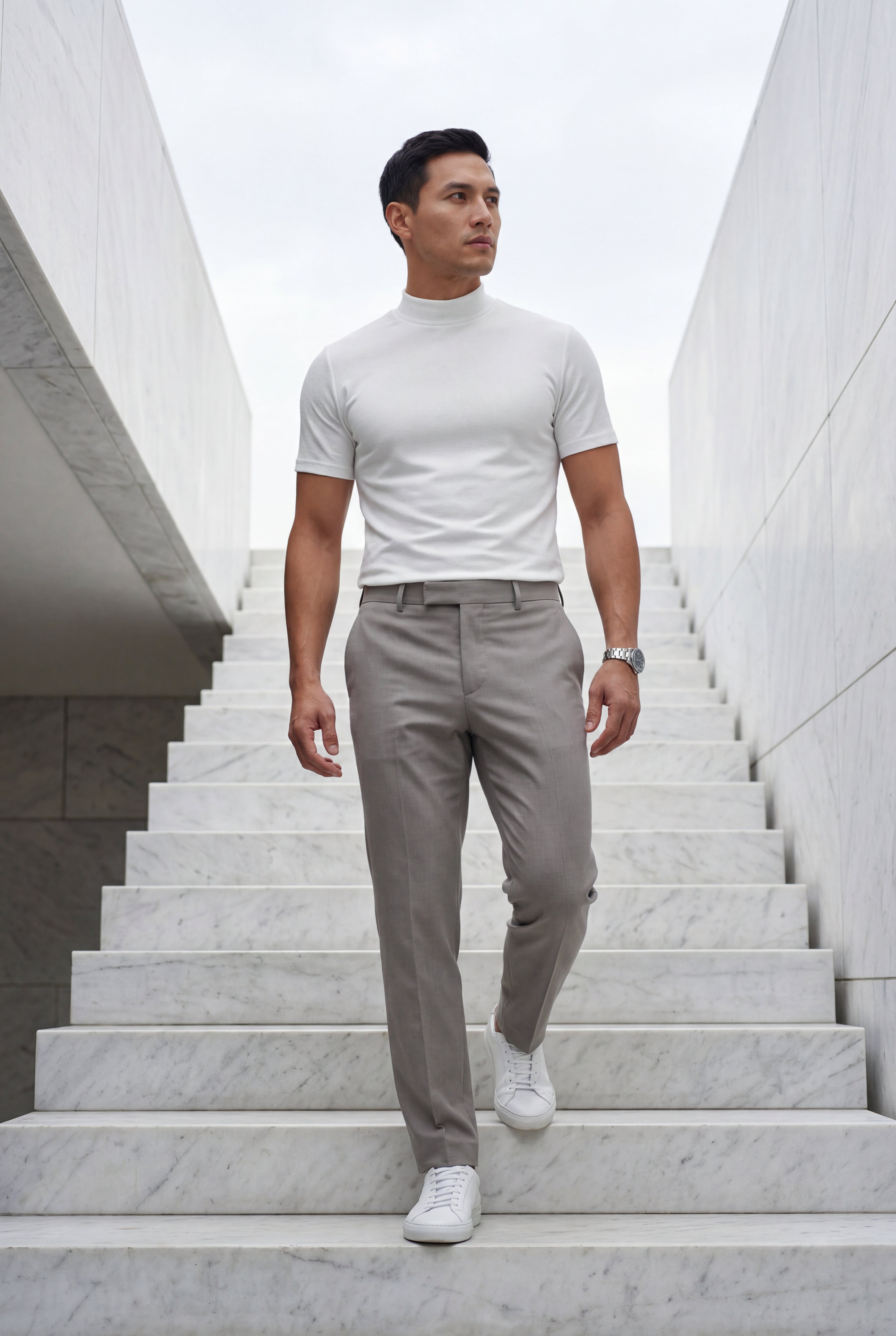 Comfortable T-shirt for everyday wear – Short-sleeved, round-neck T-shirt for men
