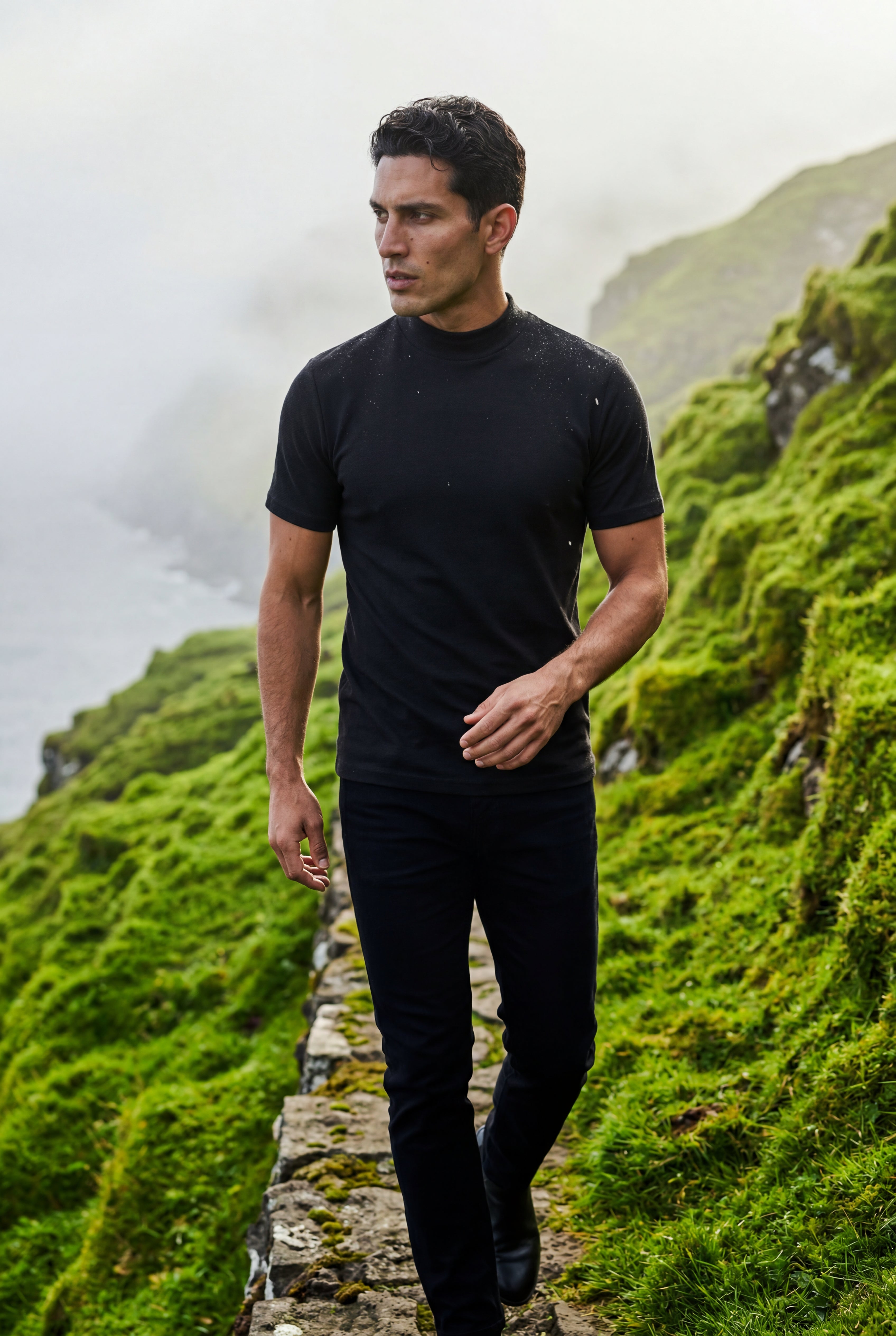 Comfortable T-shirt for everyday wear – Short-sleeved, round-neck T-shirt for men