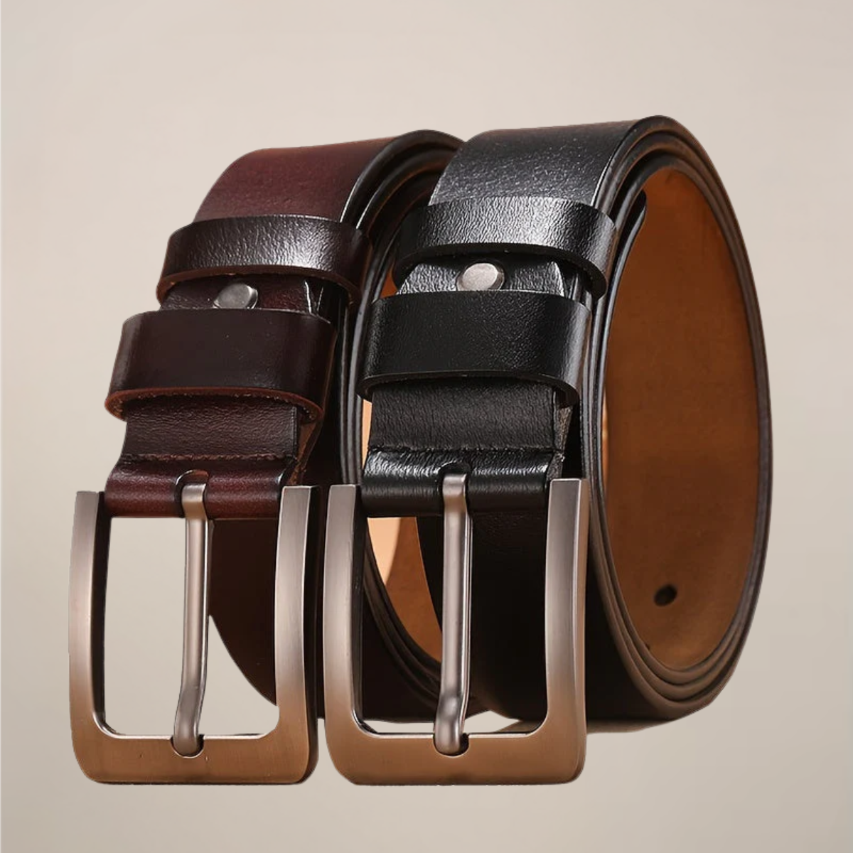 Tervan – Rectangular-Buckle Stitched Belt