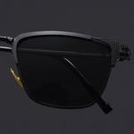 Men's Semi-Rimless Sunglasses with Square Frame