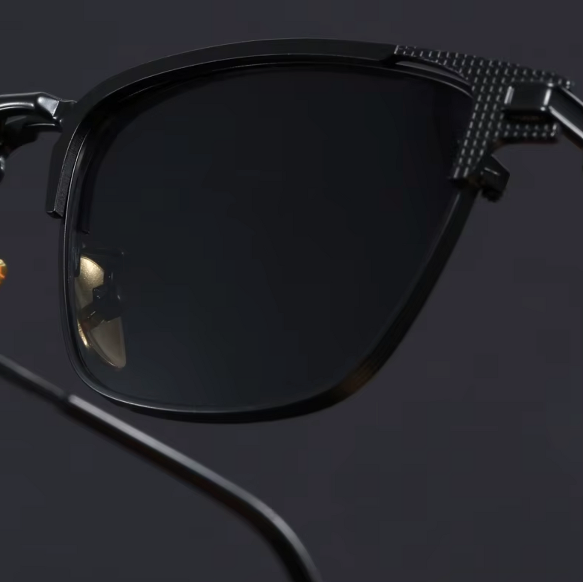 Men's Semi-Rimless Sunglasses with Square Frame