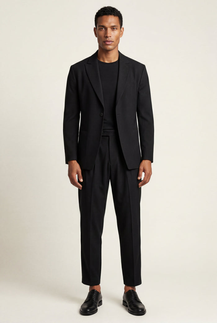 Men's Slim Fit Two-Piece Suit with Single-Breasted Blazer