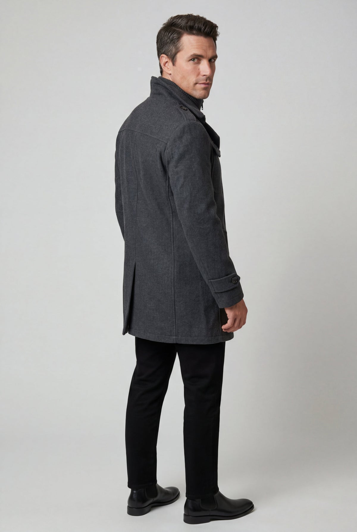 Men's Slim Fit Single-Breasted Coat
