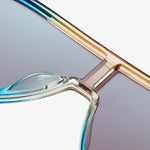 Men's Aviator Sunglasses with Thick Double-Bridge Frame