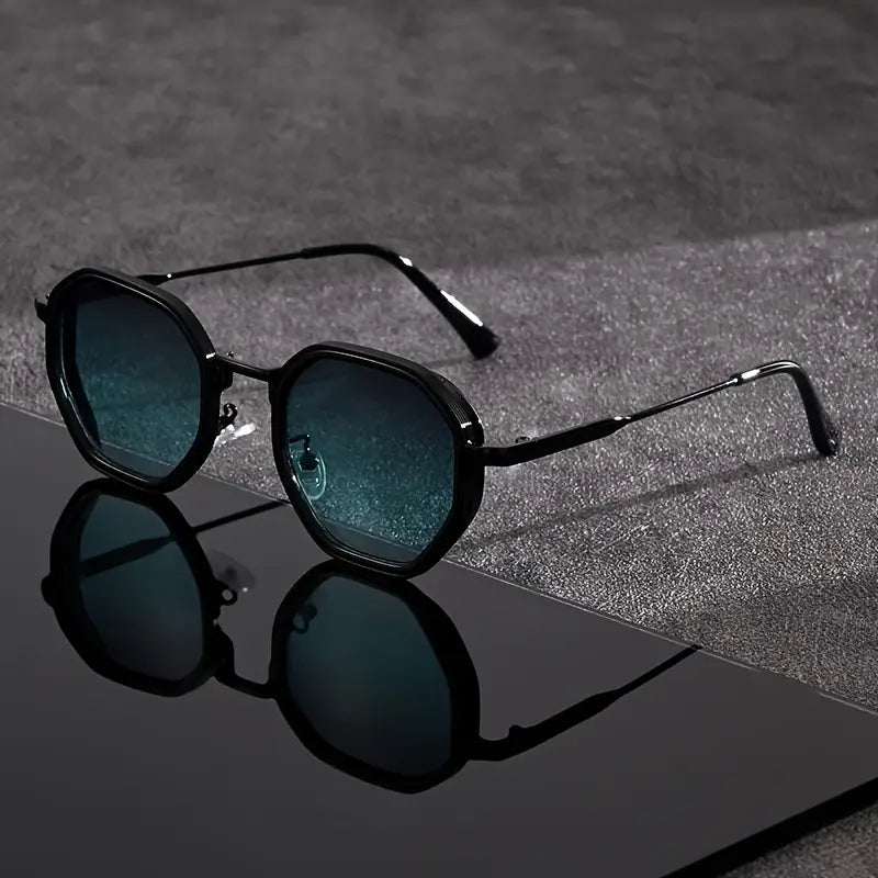 Men's Geometric Sunglasses with Angular Frame
