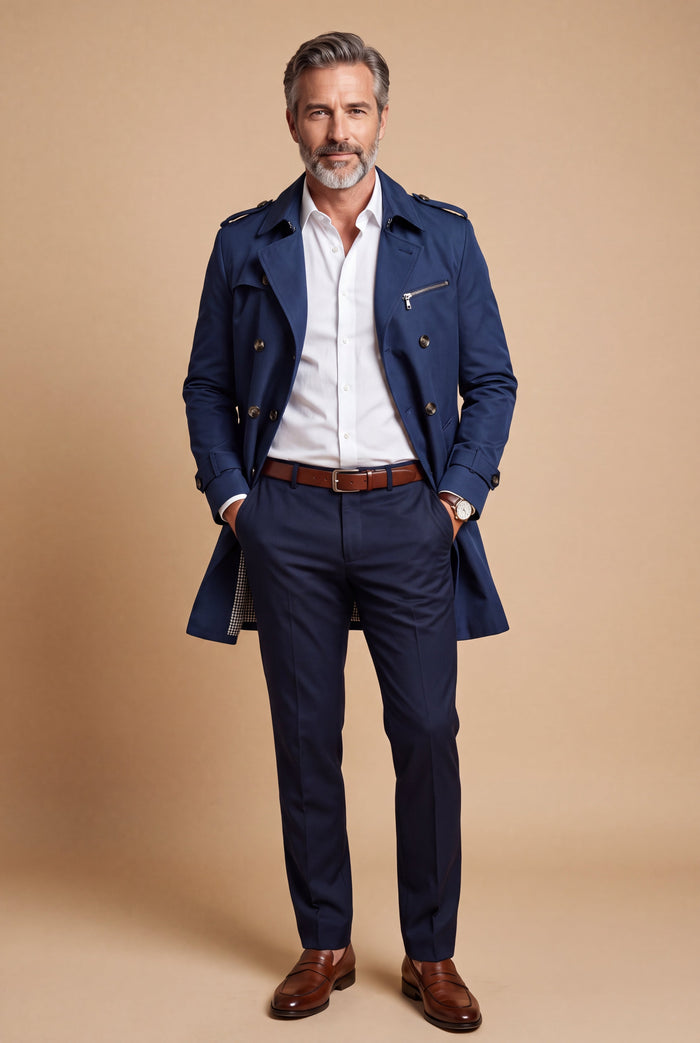Men's Double-Breasted Trench Coat