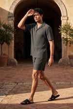Men's Ribbed Shirt and Shorts Co-ord Set