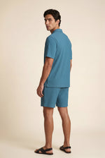 Men's Ribbed Shirt and Shorts Co-ord Set