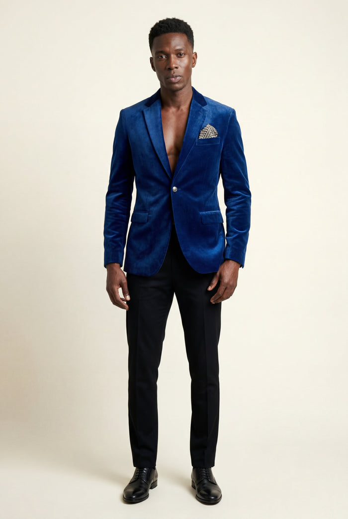 Men's Slim Fit Blazer with Single-Button Fastening