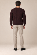 Men’s 100% Pure Cashmere Cable-Knit Crew-Neck Jumper
