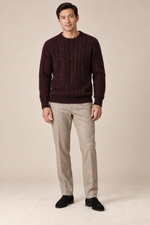 Men’s 100% Pure Cashmere Cable-Knit Crew-Neck Jumper