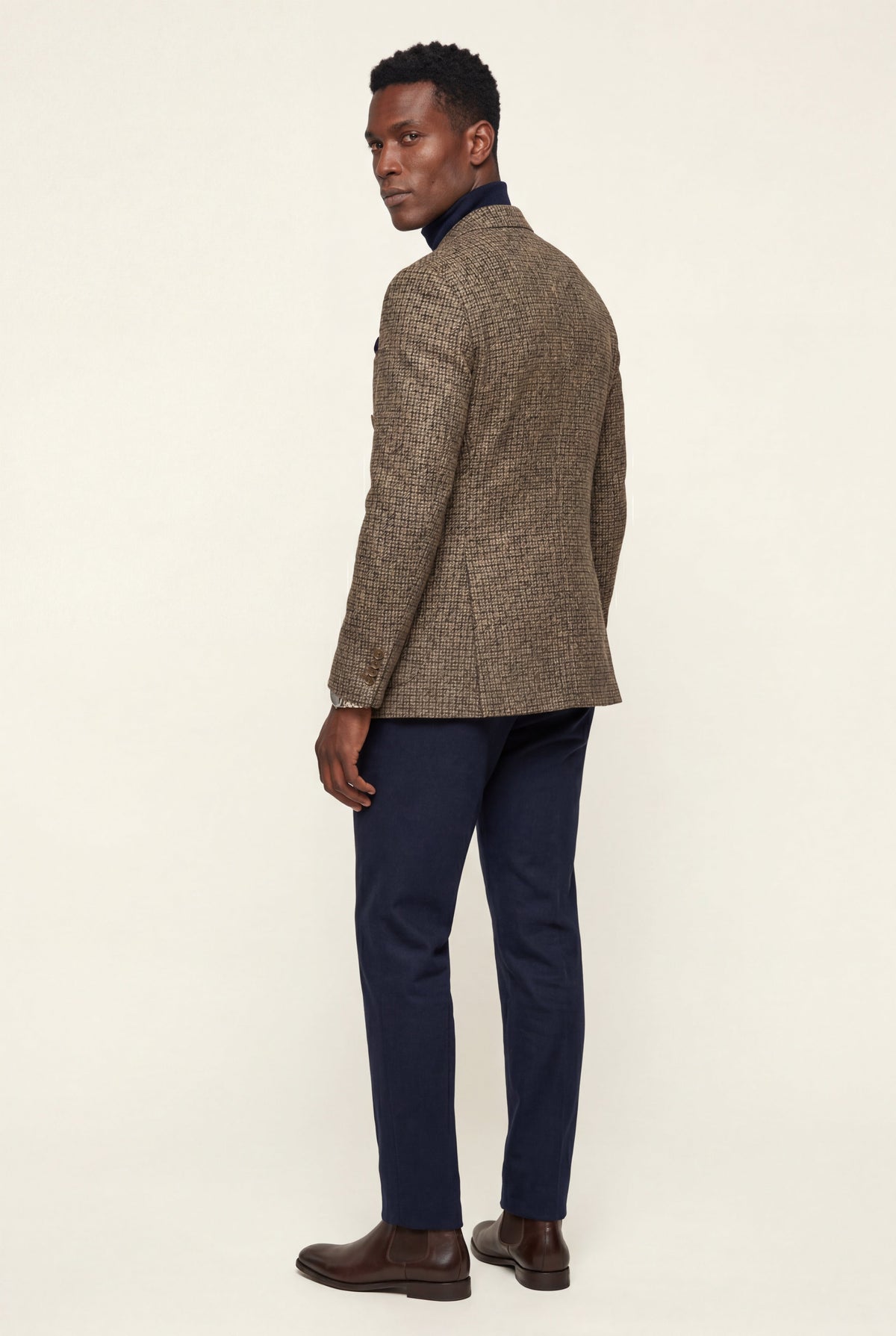 Men's Double-Breasted Blazer with Peak Lapels