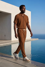 Men's Co-ord Set with Revere Collar Shirt and Trousers