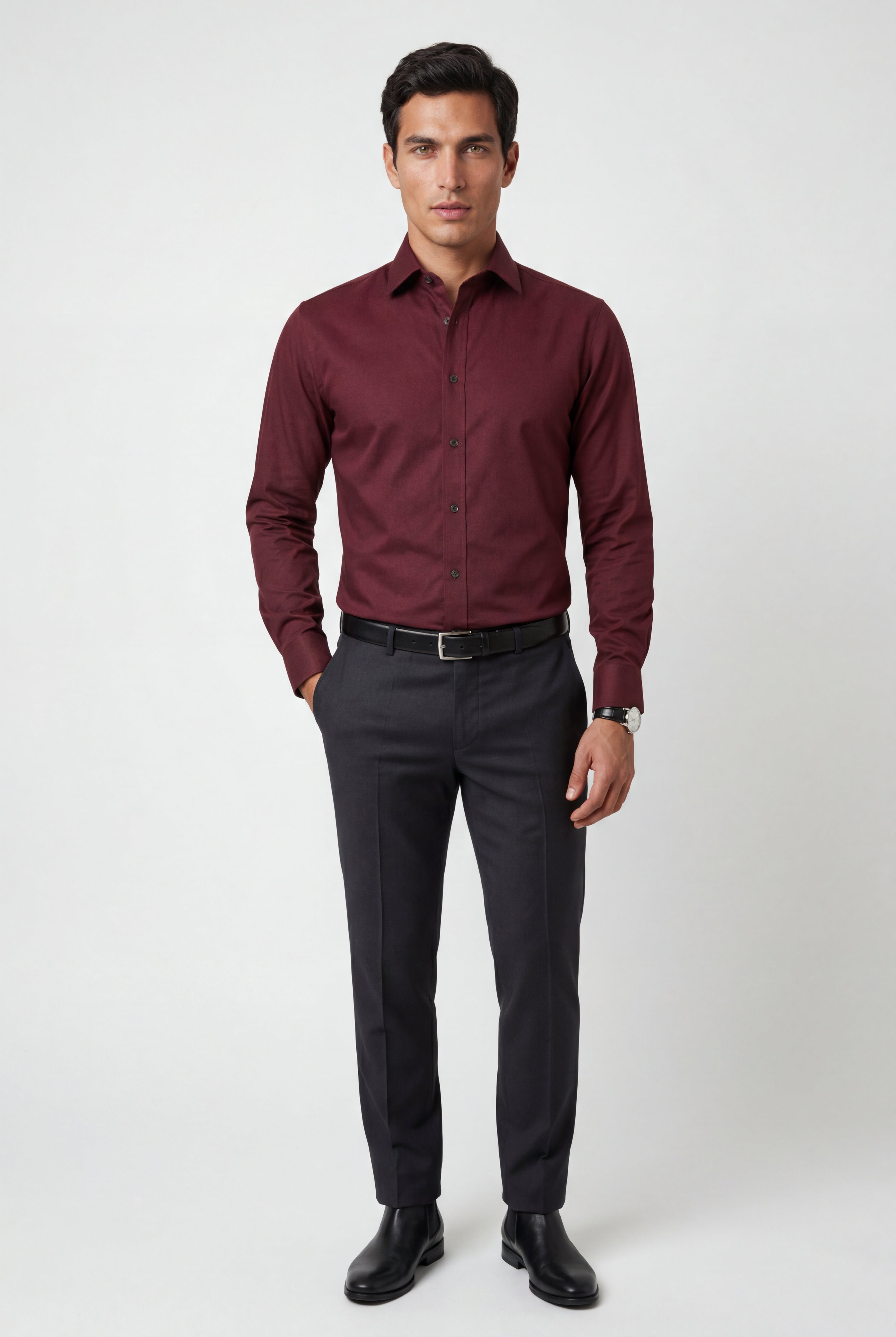 Fitted shirt for work and everyday wear – Men’s shirt with a classic collar