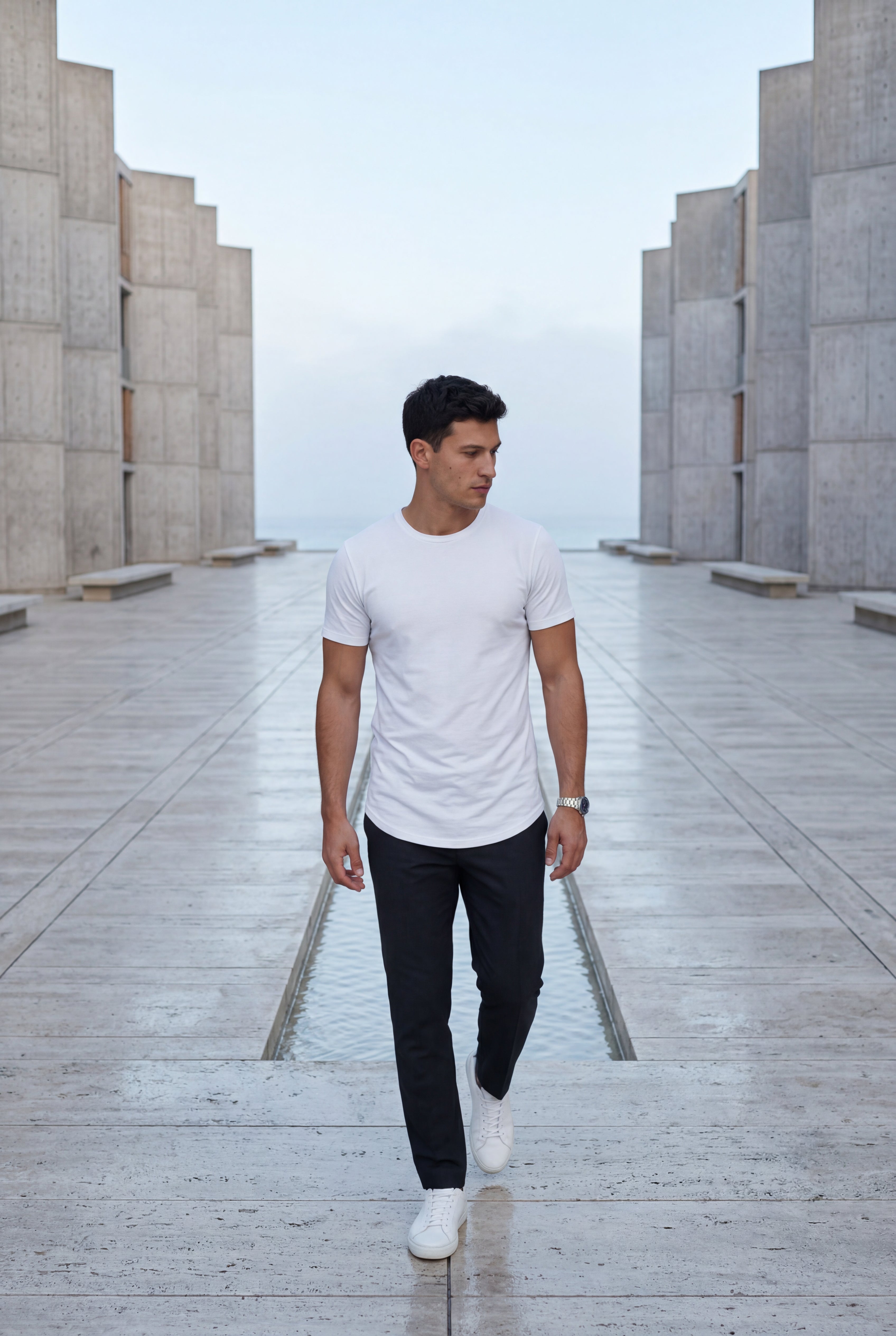 Fitted T-shirt for everyday wear – Short-sleeved, round-neck T-shirt for men
